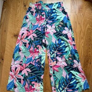 LOFT Green and Blue Patterned Pants